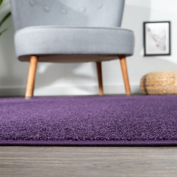 Haze Solid Low-pile Area Rug Purple